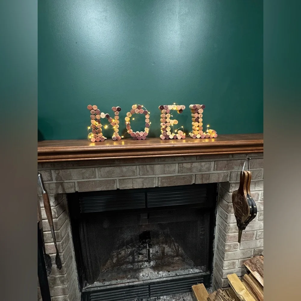 Christmas decor Wine Cork NOEL Sign with Lights